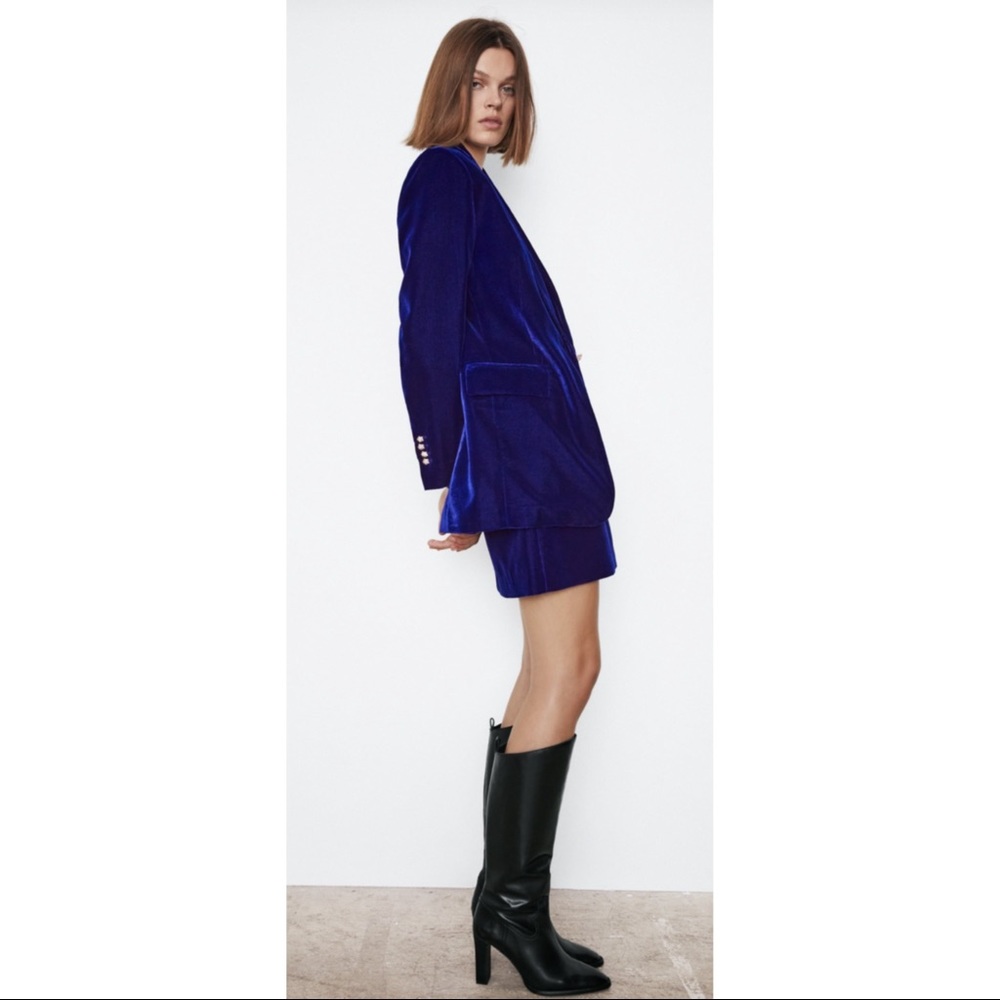 ZARA ~Oversized Velvet Blazer & Mini Skirt (NWT)